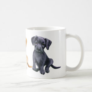 Cute Labrador-puppies, 3 kleuren op een mok