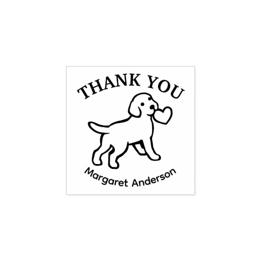 Cute Labrador Puppy Thank You Rubberstempel (Afrduk)