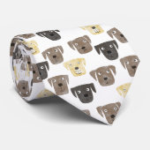 Cute Labrador Retriever Dog Cute Pattern Stropdas (Opgerold)