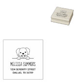 Cute Labrador Retriever Peeking Adres 2 Rubberstempel (Gestempeld)