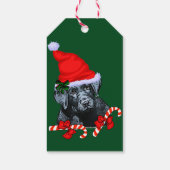 Cute Labrador Retriever Puppy Kerstmis Cadeaulabel (Achterkant)