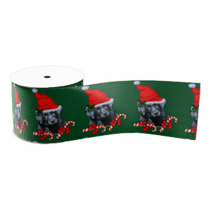 Cute Labrador Retriever Puppy Kerstmis Grosgrain Lint