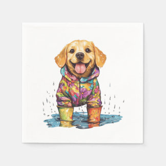 Cute Labrador Retriever Rain Puddle Servet