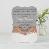 Cute Lace Bra Lingerie Bridal Douche Invitation (Debout devant)