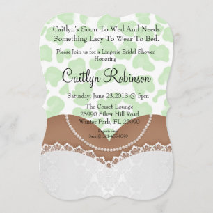 Cute Lace Bra Lingerie Bridal Douche Invitation