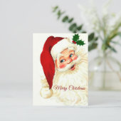 Cute lachende santa briefkaart (Staand voorkant)