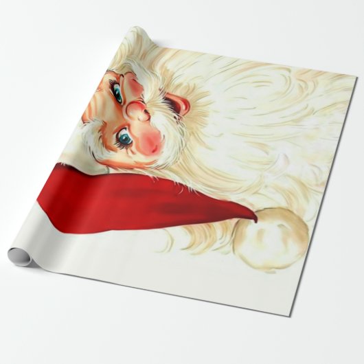 Cute lachende  santa cadeaupapier (Uitgerold)