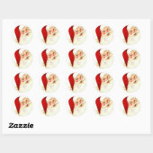 Cute lachende santa ronde sticker (Vel)
