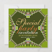Cute Lacy Fresh Green Girls Invitations (Devant)