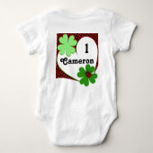 Cute Lady Bug & Clover Leaf 1st Birthday Baby Body Romper (Achterkant)
