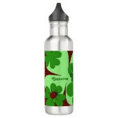 Cute Lady Bug & Clover Leaf Name Waterfles (Links)