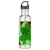 Cute Lady Bug & Clover Leaf Name Waterfles (Voorkant)