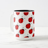 Cute Lady Bug Coffee Mok- groottes Tweekleurige Koffiemok (Voorkant links)