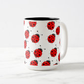Cute Lady Bug Coffee Mok- groottes Tweekleurige Koffiemok (Voorkant rechts)
