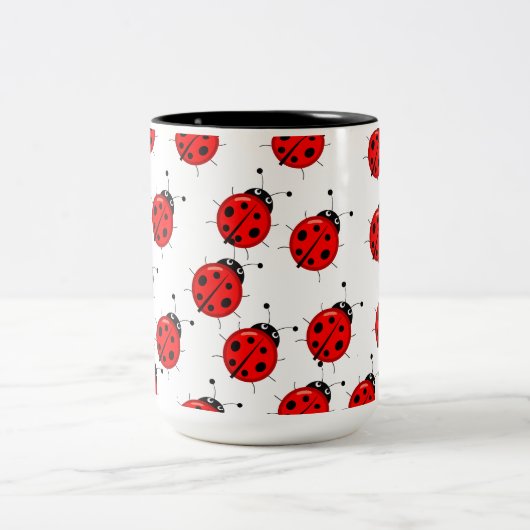 Cute Lady Bug Coffee Mok- groottes Tweekleurige Koffiemok (Center)