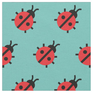 Cute Lady Bug Kind Baby Nursery Bug Insect Blauwgr Stof