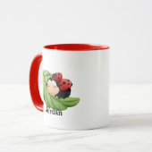 Cute Lady Bug Motif Custom Kids Mug (Devant gauche)