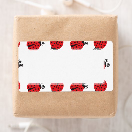 Cute Lady Bug Pattern Etiket (Insitu)