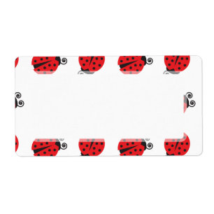 Cute Lady Bug Pattern Etiket