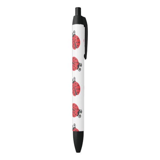 Cute Lady Bug Pattern Zwarte Inkt Pen (Achterkant (Verticaal))
