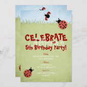 Cute Lady Bugs Girl's Birthday Kaart (Voorkant / Achterkant)