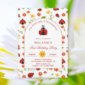 Cute Ladybug 1er Invitation anniversaire