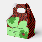 Cute Ladybug 1st Birthday Party Favor Box Bedankdoosjes (Achterkant)