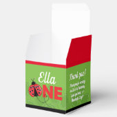 Cute Ladybug 1ste verjaardagsgunst box 2 x 2 inch Bedankdoosjes (Geopend)
