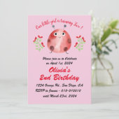 Cute Ladybug 2e anniversaire de fête Invitation (Debout devant)