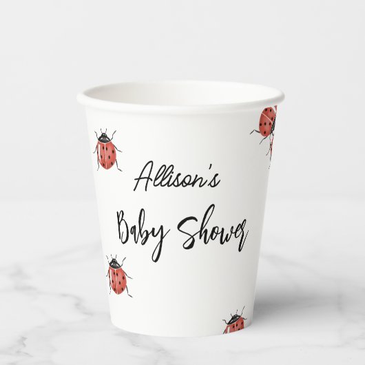Cute Ladybug Baby shower Papieren Bekers (Voorkant)