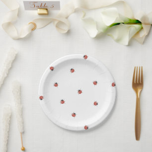 Cute Ladybug Baby shower Papieren Bordje