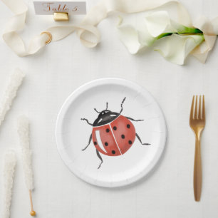 Cute Ladybug Baby shower Papieren Bordje