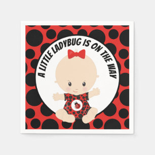 Cute ladybug baby shower servet