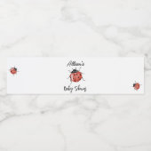 Cute Ladybug Baby shower Waterfles Etiket (Enkel label)