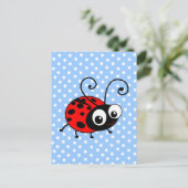 Cute Ladybug Briefkaart (Staand voorkant)