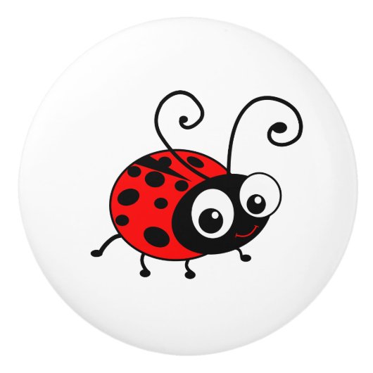 Cute Ladybug cartoon Keramische Knop (Voorkant)