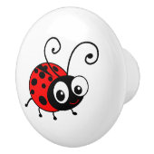 Cute Ladybug cartoon Keramische Knop (Rechts)