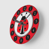 Cute Ladybug Clock Ronde Klok (Hoek)