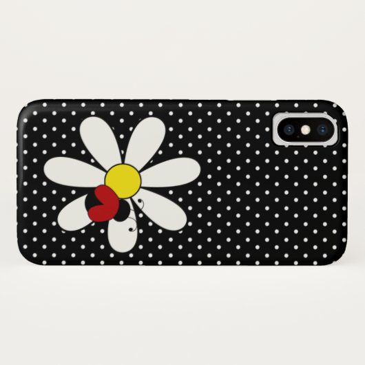 Cute Ladybug Daisy Polka Dot Pattern Case-Mate iPhone Case (Achterkant (horizontaal))
