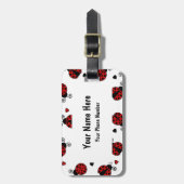 Cute Ladybug en Hearts Pattern Bagagelabel (Voorkant verticaal)