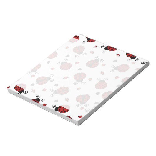 Cute Ladybug en Hearts Pattern Notitieblok (Gedraaid)