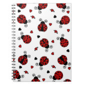 Cute Ladybug en Hearts Pattern Notitieboek (Voorkant)