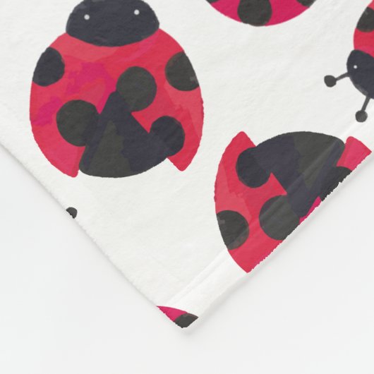 Cute Ladybug Fleece Deken (Hoek)