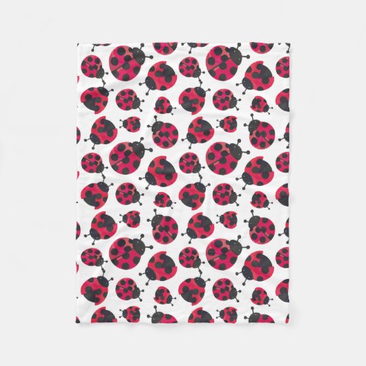 Cute Ladybug Fleece Deken (Voorkant)