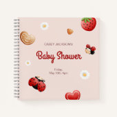 Cute Ladybug Flowers Baby shower livre d'invité (Devant)