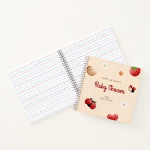 Cute Ladybug Flowers Baby shower livre d'invité