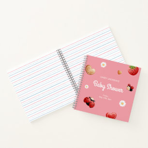 Cute Ladybug Flowers Baby shower livre d'invité