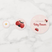 Cute Ladybug Flowers Baby Shower Table Confetti (Achterkanten)
