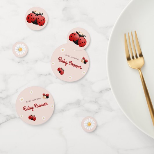 Cute Ladybug Flowers Baby Shower Table Confetti (Groep)