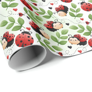 Cute Ladybug Gift Wrapping Paper Cadeaupapier